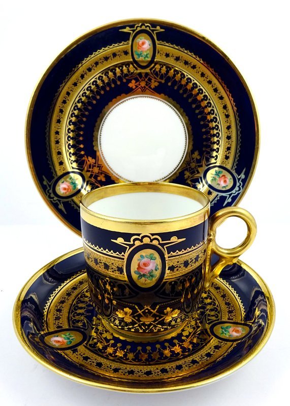 Antique English 3 Piece Coffee Cup, Saucer &amp; Plate