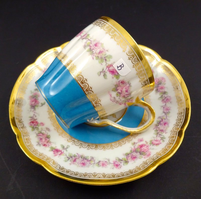 Antique Haviland Limoges Demitasse Cup &amp; Saucer, A &amp; B