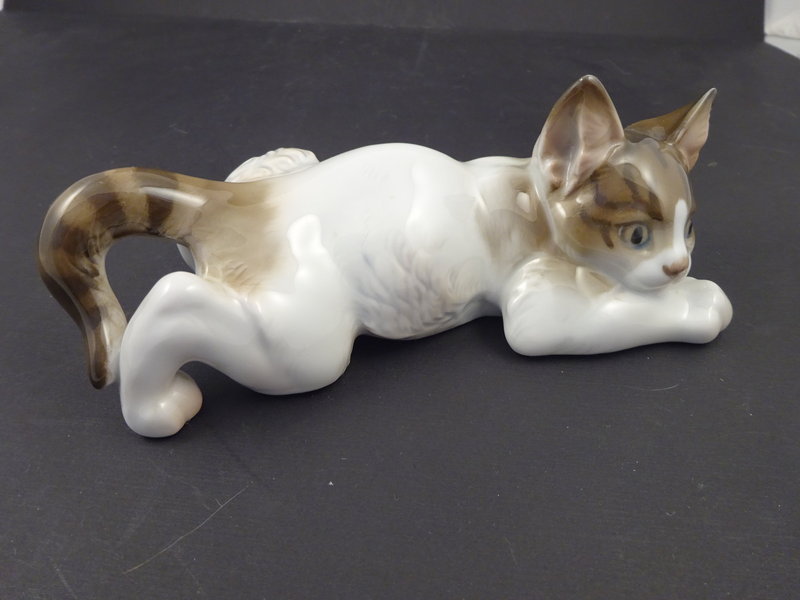 Adorable Rosenthal Crouching Kitten Figurine by Karner