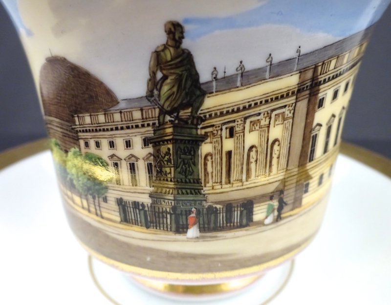 Antique KPM Royal Berlin Topographical Cup &amp; Saucer