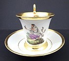 Antique Neo-Classical Nymphenburg Cup & Saucer, A