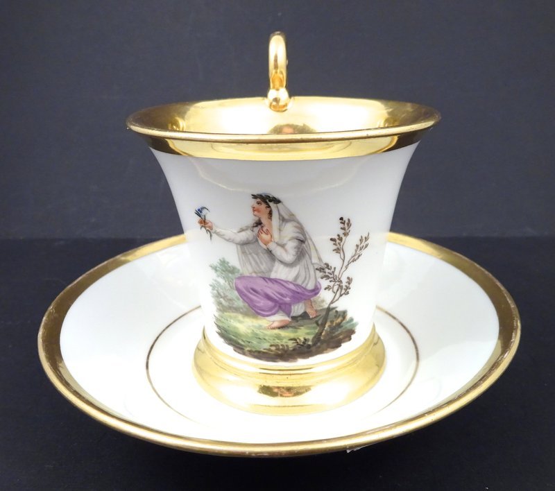 Antique Neo-Classical Nymphenburg Cup &amp; Saucer, A