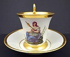 Antique Neo-Classical Nymphenburg Cup & Saucer, B