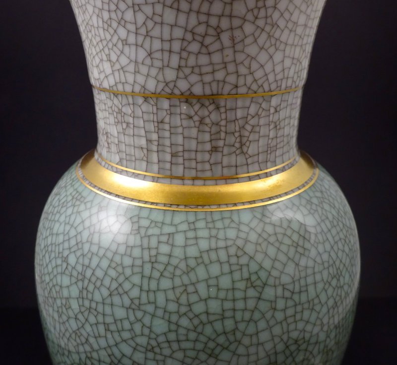 Mid Century Royal Copenhagen Baluster Crackle Vase