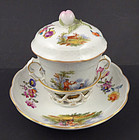 Antique Vienna Covered Chocolate Cup & Saucer