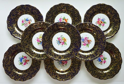 10 Royal Worcester Artist Signed Dessert Plates