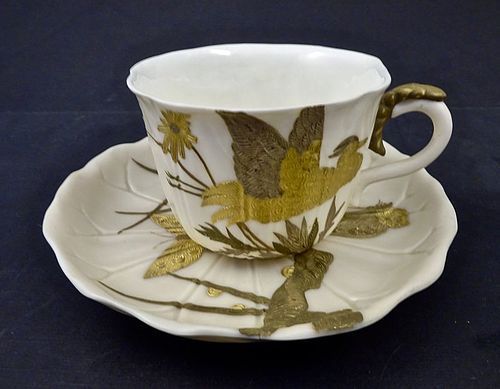 Royal Worcester Aesthetic Japanesque Tea Cup & Saucer