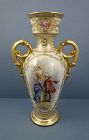 Antique Donath Dresden Scenic Vase with Handles