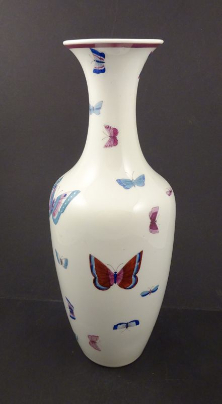 Nymphenburg Mid-Century Butterfly Vase, 11 3/4 Inches