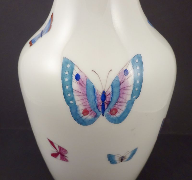 Nymphenburg Mid-Century Butterfly Vase, 11 3/4 Inches
