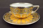 Art Deco Rosenthal Silver Overlay Mocha Cup & Saucer