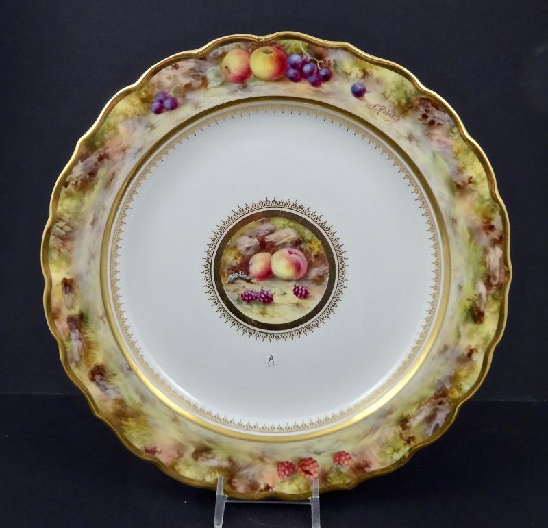 Antique Royal Worcester Plate Fruits  A - B
