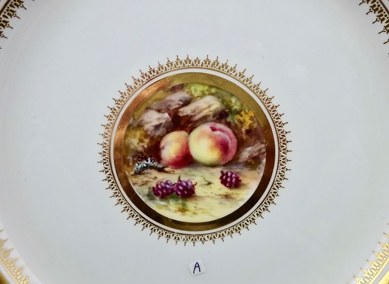 Antique Royal Worcester Plate Fruits  A - B