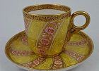 Antique Royal Worcester Demitasse Cup & Saucer, Aesthetic