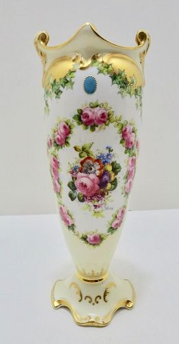 Antique Royal Doulton Floral Vase, Artist Signed