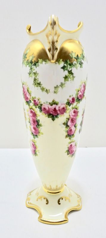 Antique Royal Doulton Floral Vase, Artist Signed