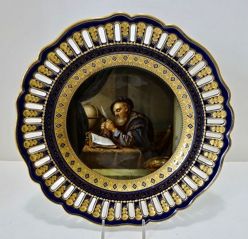 Antique Meissen Old Masters Plate, “Galileo’’
