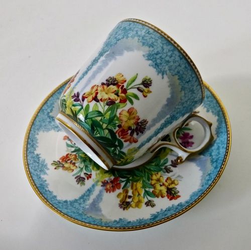 Antique Copelands Tea Cup & Saucer,  Floral