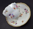 Antique Meissen Tea Cup & Saucer, Floral