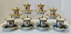 8 Sevres Chocolate Cups & Saucers, Portraits