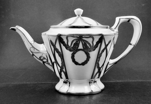 Lenox Silver Overlay Tea Pot