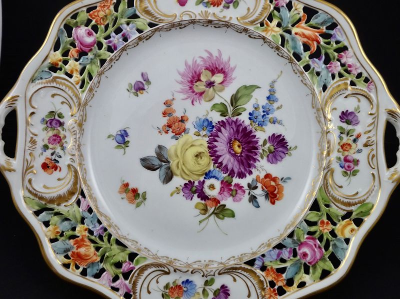 Antique Thieme Dresden Serving Platter, Reticulated