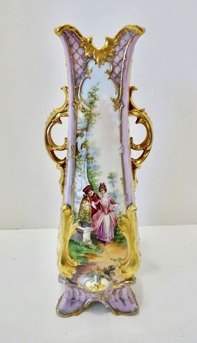 Antique Donath Dresden Vase, Scenic