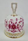 Antique Meissen Porcelain Bell, Pink Indian