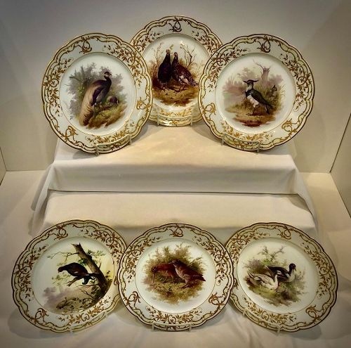 12 KPM Berlin Cabinet Plates, Birds
