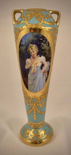 Antique Klemm Dresden Portrait Vase