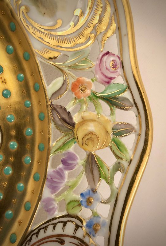 Antique Thieme Dresden Cabinet Plate, Jeweled