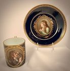 Antique Meissen Cup & Saucer, “Heloise & Abelard”