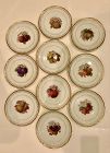 10 Antique KPM Fruit Plates, Reticulated