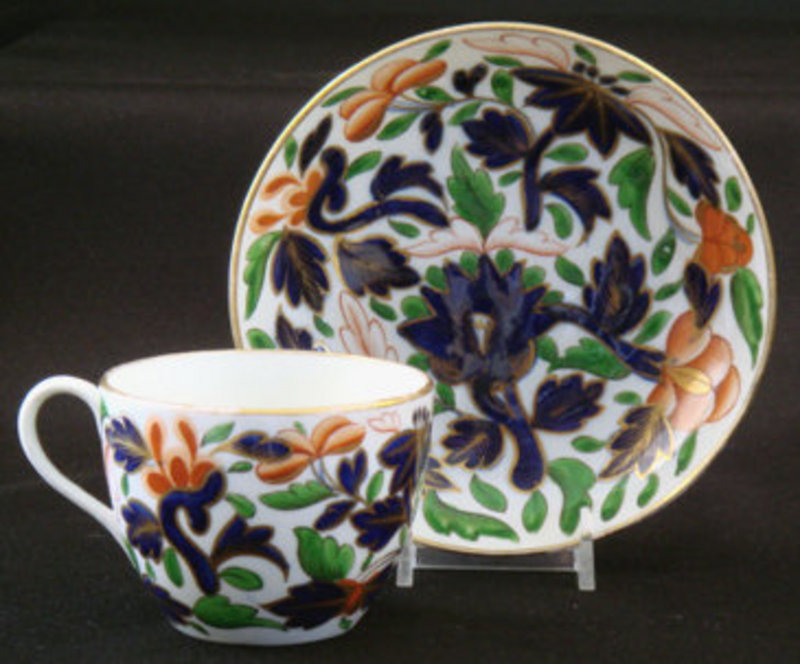 Antique English Imari Tea Cup &amp; Saucer