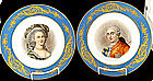 Pair French Portrait Plates Sevres Style I