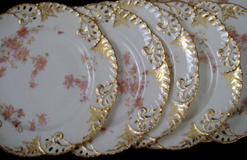 12 Delicate Antique Minton Reticulated Plates