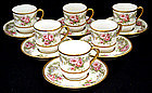 6 Dainty Limoges Demitasse Cups & Saucers