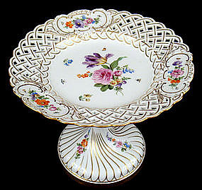 Beautiful Meissen Reticulated Compote