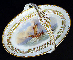 Antique Nautical English Porcelain Basket