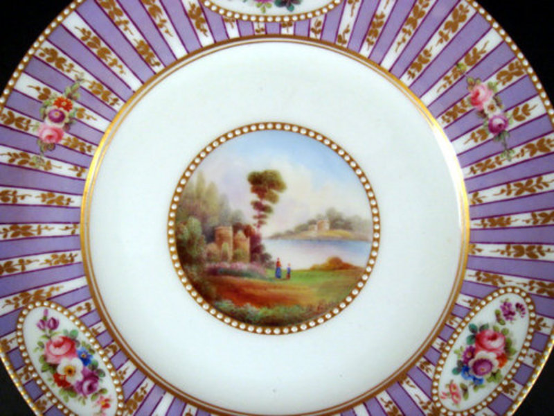 Lovely Pair of Crown Staffordshire Cabinet Plates