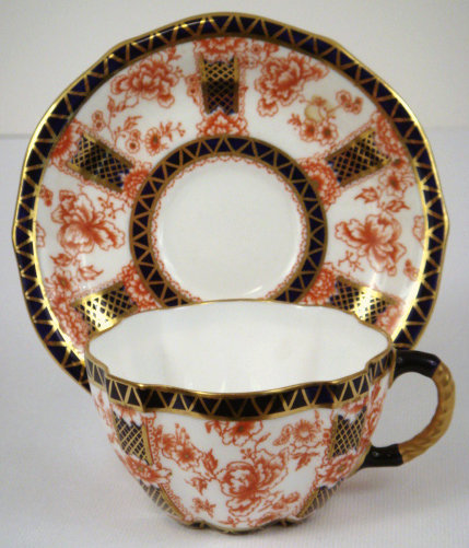 Elegant Antique Royal Crown Derby Tea Cup &amp; Saucer