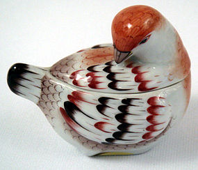 Unique Vintage Herend Bird Box