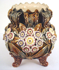 Antique Continental Majolica Jardinière