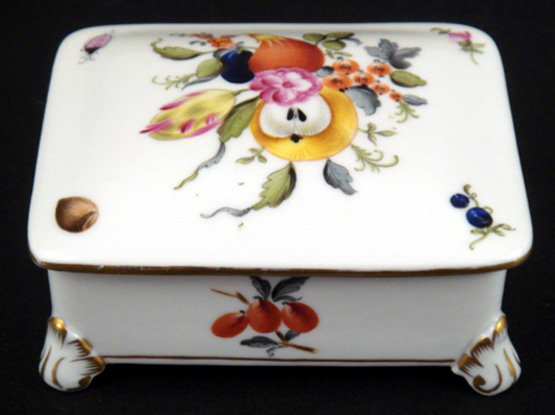 Herend Porcelain Box with Fruits &amp; Flowers