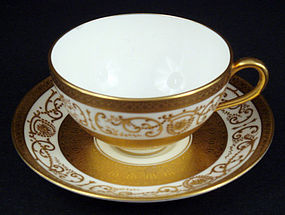 Elegant Antique Cauldon Tea Cup & Saucer