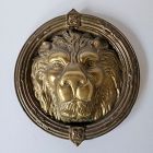 Vintage Large Italian Brass Lion Head Door Knocker