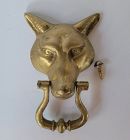 Vintage brass fox door knocker
