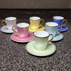 English Bone China Royal Collection Guilloche Coffee Demitasse Cups