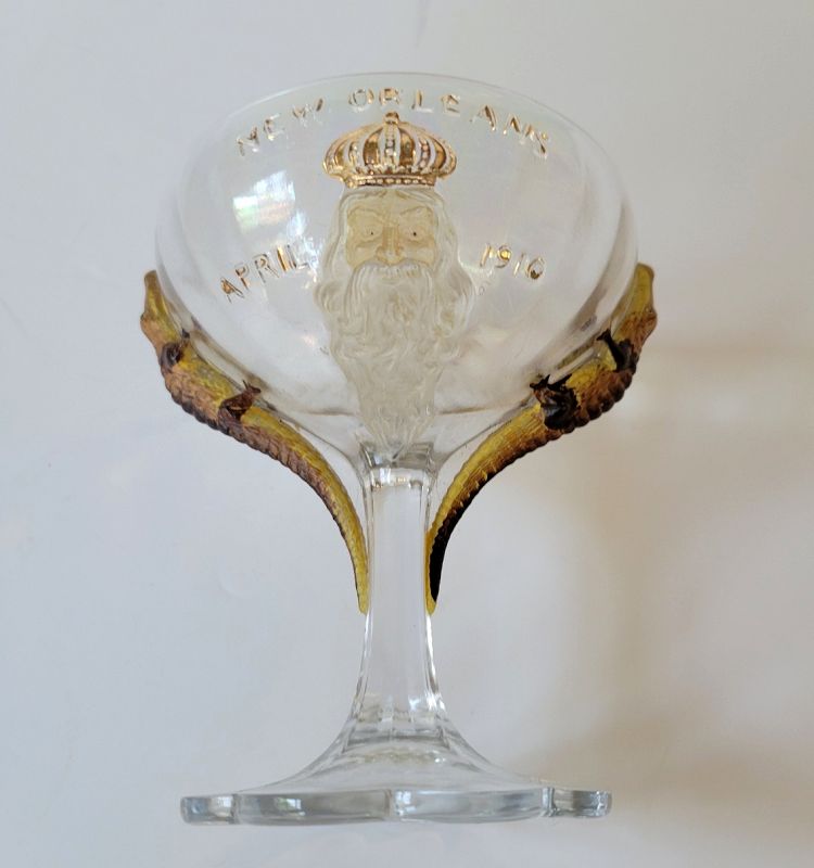 1910 Shriners Masonic Syria Souvenir Glass New Orleans Alligator