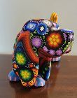 Mexican Folk Art Huichol Basset Hound Dog Statue